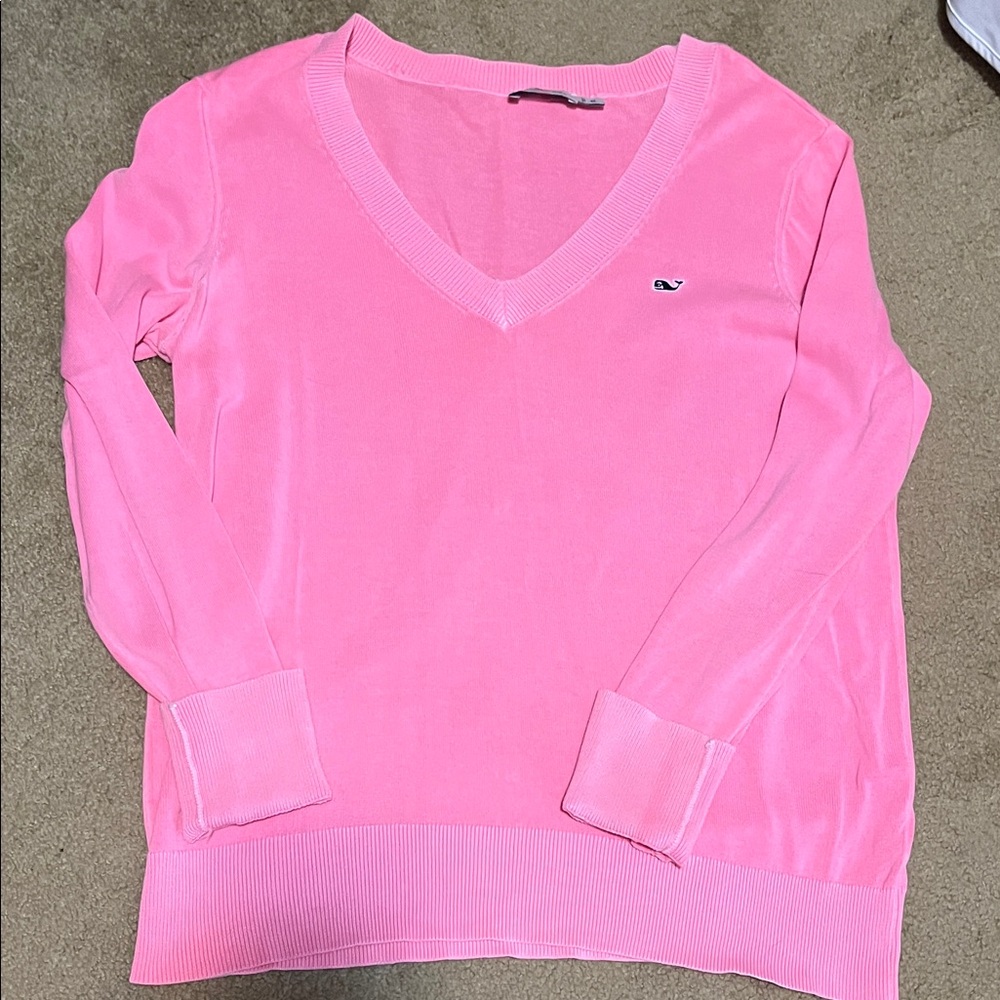 Vineyard Vines Pink V-Neck Sweater